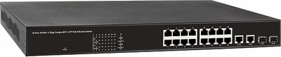 PoE коммутатор OSNOVO SW-61622/B(250W), на 18 портов