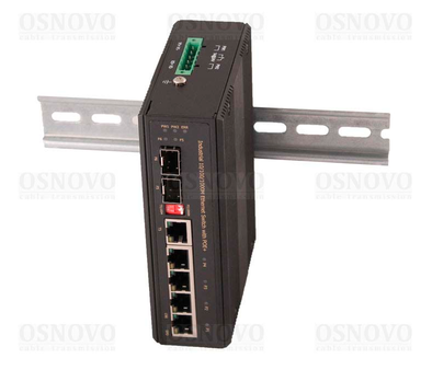 Промышленный PoE коммутатор OSNOVO SW-80412/IC(Booster), на 6 портов