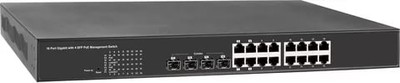 PoE коммутатор OSNOVO SW-81244/MB, на 16 портов