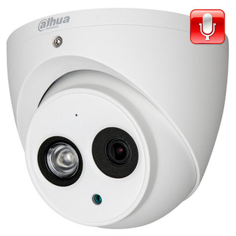 Купольная антивандальная HD-CVI видеокамера DH-HAC-HDW1100EMP-A-0280B (2.8 мм) , Ик, 1мп, Встроенный микрофон