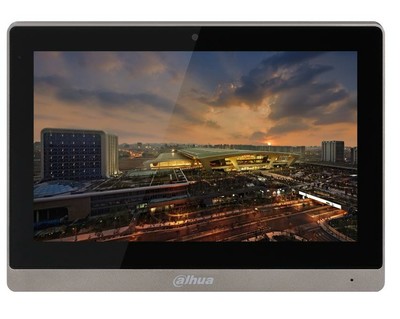 VTH1660CH Dahua  IP видеодомофон 10", 800x480 разрешение, емкостный сенсорный экран; тревожные входы / выходы 8/1; LAN; Встроенная память 4Gb