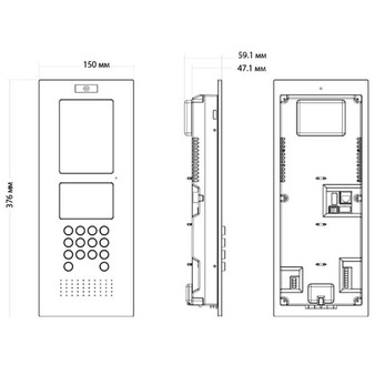 DHI-VTO1220A Dahua IP вызывная панель, 3.5 дюймовый TFT LCD, 1.3MP CMOS видеокамера, материал - алюминий