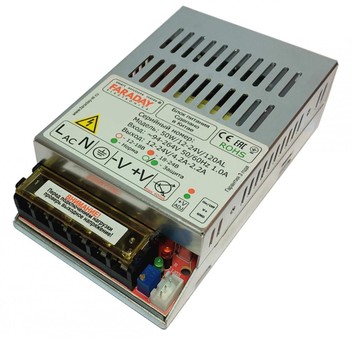 50W/12-24V /120AL FARADAY БП в металлическом корпусе с регулируемым выходным током 12-24V