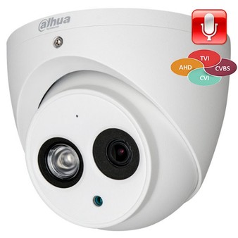 DH-HAC-HDW1220EMP-A-0280B-S3 Dahua Антивандальная купольная мультиформатная MHD (AHD/ TVI/ CVI/ CVBS) видеокамера, объектив 2.8, 2Mp, Ик, Встроенный микрофон