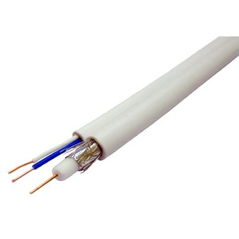 Eletec 3C-2V+2x0.5 мм2 Кабель комбинированный, 75 Ом, белый, плоский, 200 метров