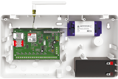 Контакт GSM-5A v.2 Ритм Контрольная панель с внешней антенной в корпусе под АКБ 1,2 Ач