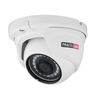 PT-MHD1080P-MC-IR PRACTICAM Антивандальная купольная мультиформатная MHD (AHD/ TVI/ CVI/ CVBS) видеокамера, объектив 3.6мм, 2Mp, Ик
