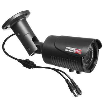 PT-MHD1080P-IR-V PRACTICAM Уличная цилиндрическая мультиформатная MHD (AHD/ TVI/ CVI/ CVBS) видеокамера, объектив 2.8-12мм, 2Мп, Ик