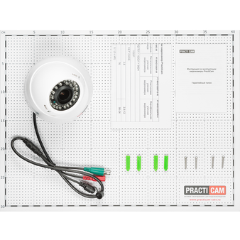 PT-MHD5M-C-V PRACTICAM Купольная уличная мультиформатная MHD (AHD/ TVI/ CVI/ CVBS) видеокамера, объектив 2.8-12мм, 5Mp, Ик