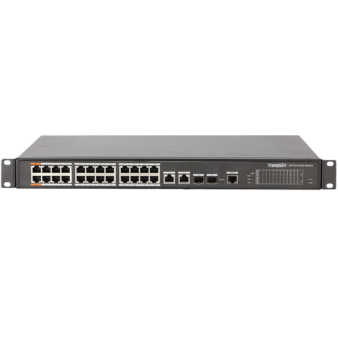 TR-NS2226-360-24PoE TRASSIR Управляемый PoE коммутатор, 24 порта PoE 10/100 Мбит/с, поддержка Hi-PoE до 60 Вт, дальность питания до 250 м