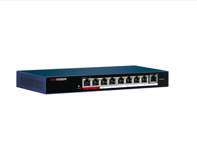 DS-3E0109P-E/M Hikvision PoE комутатор на 8 портов