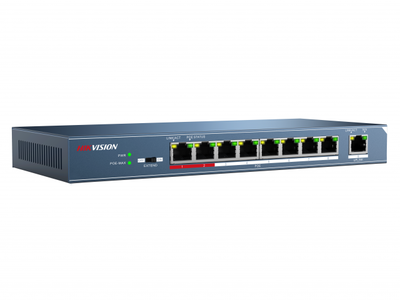 DS-3E0109P-E/M(B) Hikvision PoE комутатор на 8 портов