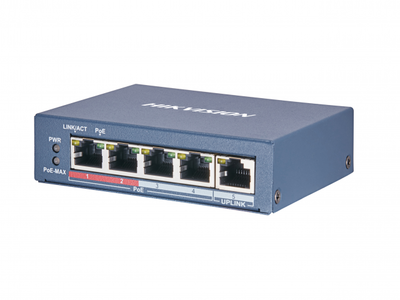 DS-3E0105P-E/M(B) Hikvision Неуправляемый PoE комутатор на 4 порта