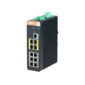 DH-PFS4410-6GT-DP DAHUA Промышленный 10-портовый гигабитный коммутатор с 6-РОЕ портами, управляемый