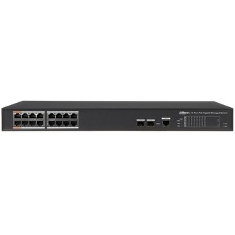 DH-PFS4218-16GT-190 DAHUA 18-портовый гигабитный коммутатор с 16-РОЕ портами, управляемый, 2-го уровня