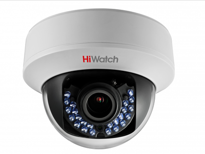 DS-T107 (2.8-12mm) HiWatch Внутренняя купольная HD-TVI видеокамера, объектив 2.8-12мм, 1Mп, Ик