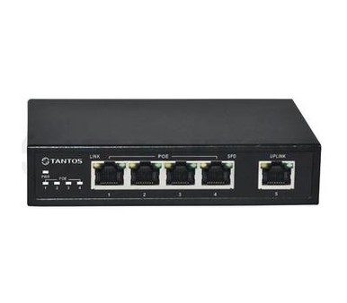 TSn-4P5S Tantos 5 портовый Ethernet Passive PoE коммутатор