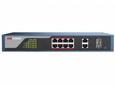 DS-3E1310P-E Hikvision Веб-управляемый PoE-коммутатор с 8 PoE-портами