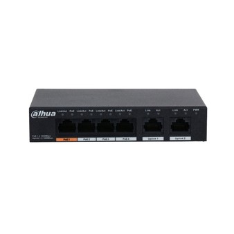 DH-PFS3006-4GT-60 DAHUA Неуправляемый коммутатор на 6 портов, с 4 портами PoE