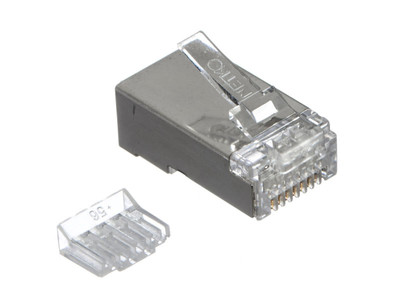 Коннектор RJ-45 Netko (8p8c) cat.6 универсальный, экранированный, со вставкой, для одножильного и многожильного кабеля