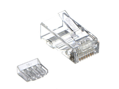 Коннектор RJ-45 Netko (8p8c) cat.6а, универсальный, со вставкой, для одножильного и многожильного кабеля