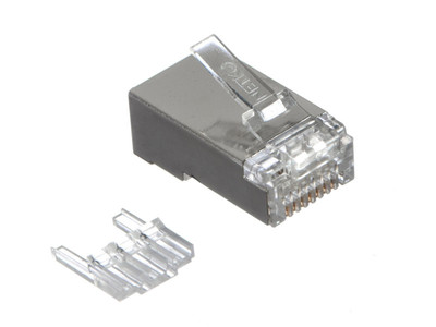 Коннектор RJ-45 Netko (8p8c) cat.6а, универсальный, экранированный, со вставкой, для одножильного и многожильного кабеля, для жил диаметром не более 1,02мм