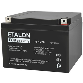 FS 1226 ETALON Аккумулятор 12В, 26 А/ч, 167х175х126мм, 7,5кг