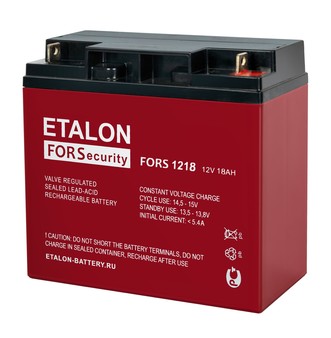 FORS 1218 ETALON Аккумулятор 12В, 18 А/ч, 182х76х167мм, 5.6кг