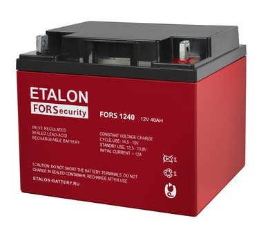 FORS 1240 ETALON Аккумулятор 12В, 40 А/ч, 198х166х170мм, 12.8кг