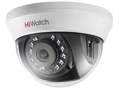 DS-T201(B) (3.6 mm) HiWatch Купольная внутренняя мультиформатная MHD (AHD/ TVI/ CVI/ CVBS) видеокамера, объектив 3.6мм, Ик, 2Мп