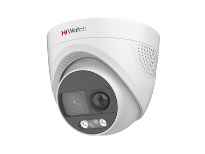 DS-T213X (3.6 mm) HiWatch Уличная купольная мультиформатная MHD (AHD/ TVI/ CVI/ CVBS) видеокамера, объектив 3.6мм, ИК, 2Мп, PIR-датчик