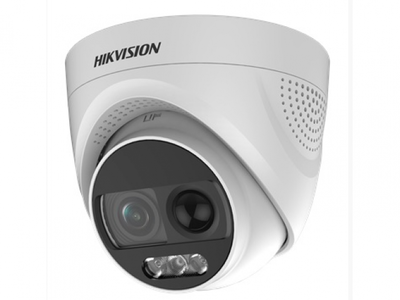 DS-2CE72DFT-PIRXOF (6mm) Hikvision Уличная купольная мультиформатная MHD (AHD/ TVI/ CVI/ CVBS) видеокамера, объектив 6мм, 2Мп, Ик, Встроенная сирена