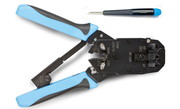 HT-200AR Hyperline Инструмент обжимной для RJ-50, RJ-45, RJ-12, RJ-11 (10P10C, 8P8C типа AMP, 6P6C, 4P4C), профессиональный, с храповым механизмомм