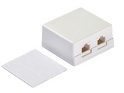 Розетка внешняя 2хRJ45, неэкран, cat.5е, 110/Krone тип (Dual IDC) белая