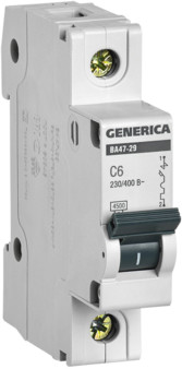 ВА47-29 1Р 6А 4,5кА С GENERICA Автоматический выключатель