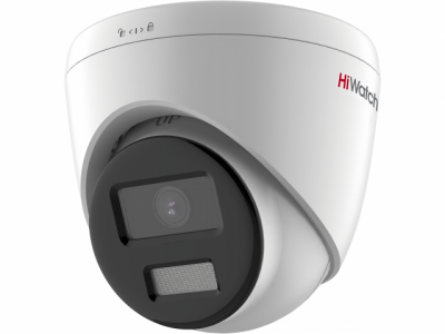 DS-I453L(C)(4mm) HiWatch Уличная купольная IP видеокамера, объектив 4мм, 4Мп, Ик, Poe, ColorVu, microSD, встроенный микрофон