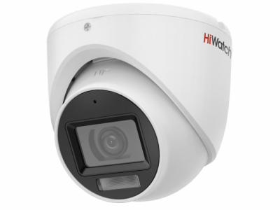 DS-T203A(B) (3.6mm) HiWatch Уличная купольная мультиформатная MHD (AHD/ TVI/ CVI/ CVBS) видеокамера, объектив 3.6мм, ИК, 2Мп, Встроенный микрофон