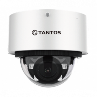 TSi-Vn253VZ TANTOS Антивандальная купольная IP камера, объектив 2.8-12мм, Ик, 2Мп, PoE, встроенный микрофон, microSD