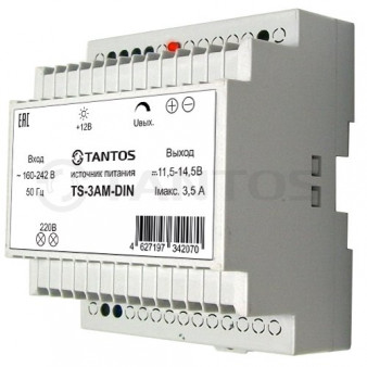 TS-3AM-DIN Tantos Источник стабилизированного питания 12В, 3А на DIN-рейку