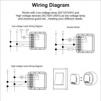1CH Zigbee switch module-DC Реле дистанционного управления (сухой контакт)