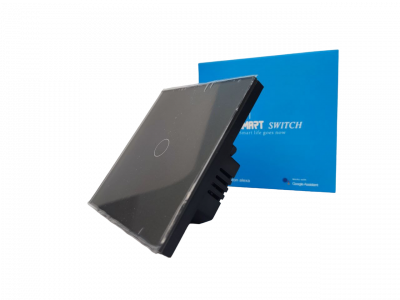 Smart Wi-Fi touch wall switch Умный сенсорный WiFi выключатель настенный (серый)