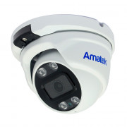 AC-HDV502AX (2,8) с микрофоном (AoC) Amatek Антивандальная купольная мультиформатная MHD (AHD/ TVI/ CVI/ CVBS) видеокамера, объектив 2.8, 5Мп, Ик