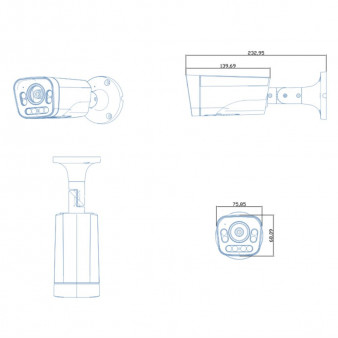 AAC‐HS504VAX (2,8-12) с микрофоном (AoC) Amatek Уличная цилиндрическая мультиформатная MHD (AHD/TVI/CVI/CVBS) видеокамера, 5Мп, Ик