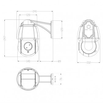 AC-H501PTZ10 (4,7-94) Amatek Скоростная поворотная мультиформатная MHD видеокамера (4,7-94 мм (×20) с АРД), ИК , 5Мп