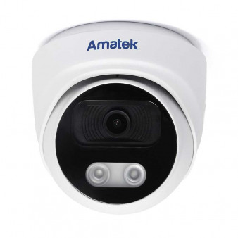 AC-IDV402A (Full Color) Amatek Купольная антивандальная IP видеокамера, объектив 2.8мм, 4Мп, Ик, POE, встроенный микрофон, microSD