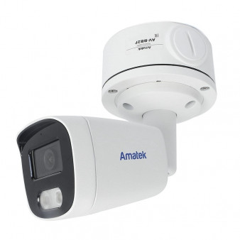 AC-IS402A (2.8) Amatek Уличная IP видеокамера, объектив 2.8мм, 4Мп, Ик, POE, microSD