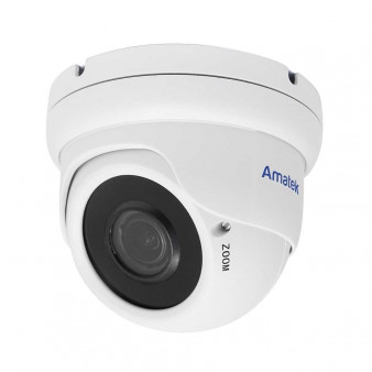 AC-IDV519P (2.8-12) Amatek Купольная антивандальная IP видеокамера, обьектив 2.8-12 мм, 5Мп, Ик, POE, microSD, анализ движения