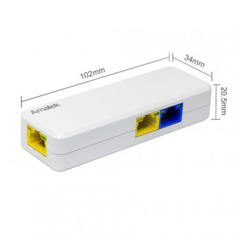 AN-PE12 Amatek PoE удлинитель Ethernet на 2 выхода