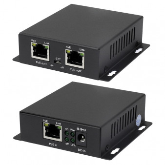 AN-PE2 Amatek PoE удлинитель Ethernet на 2 выхода
