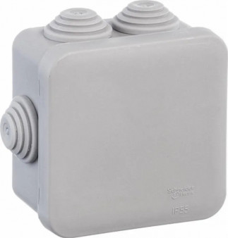 Коробка распаячная 70х70, гл.40, 6 вх., IP55, Schneider Electric